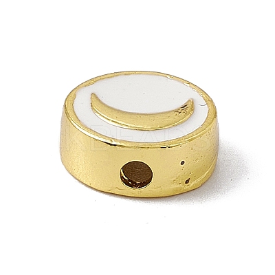 Real 18K Gold Plated Brass Enamel Beads KK-A170-01G-02-1