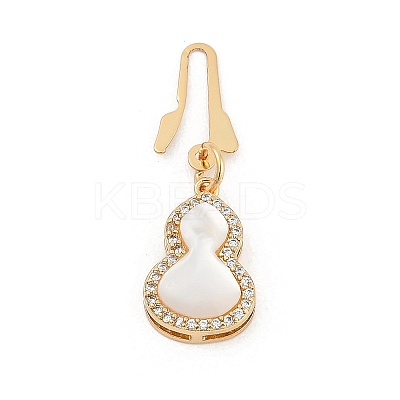 Gourd Brass Micro Pave Clear Cubic Zirconia Box Clasps KK-U051-01G-05-1