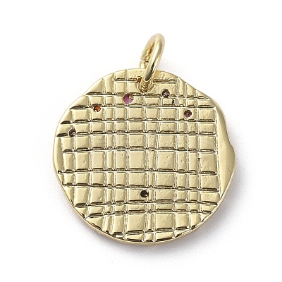 Brass Micro Pave Cubic Zirconia Pendants ZIRC-G157-03L-01G-1