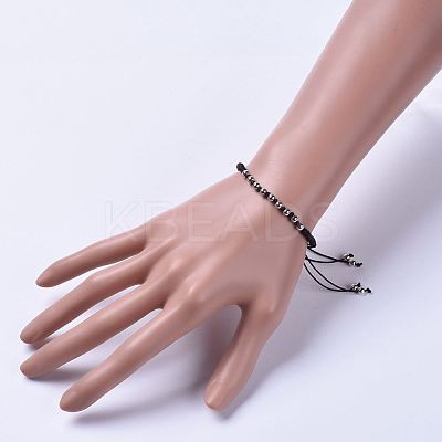 Adjustable Braided Bead Bracelets and Rings Jewelry Sets SJEW-JS01033-03-1