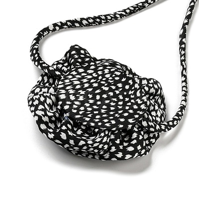 Leopard Print Pattern Fabric Rose Tie Choker Necklaces for Women NJEW-Z022-01I-1