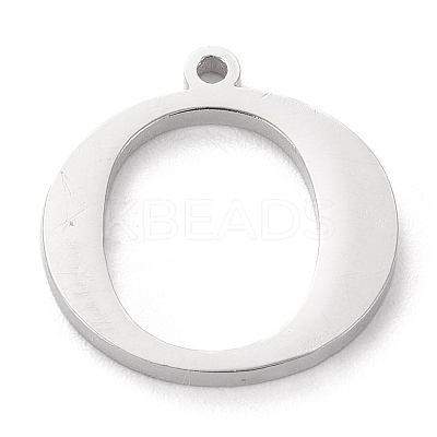 Tarnish Resistant 304 Stainless Steel Letter Pendant Rhinestone Settings STAS-J028-01O-1