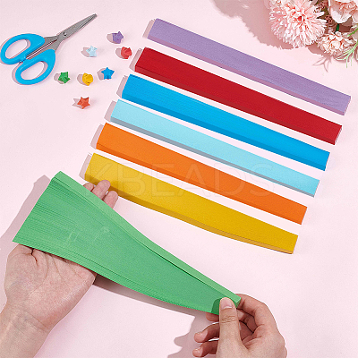 1 Set 7 Colors Fluorescent Lucky Star Origami Paper DIY-CP0010-79A-1