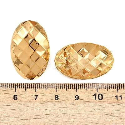304 Stainless Steel Oval with Rhombus Stud Earrings EJEW-I320-21G-01-1