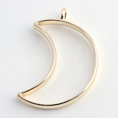 Rack Plating Alloy Open Back Bezel Pendants PALLOY-S047-39E-FF-1