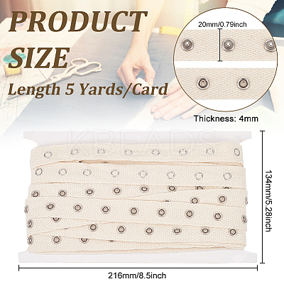 5 Yards 201 Stainless Steel Snap Button Tape DIY-FH0006-03-1