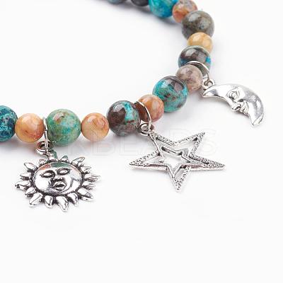 Natural Gemstone Charm Bracelets BJEW-JB03349-1