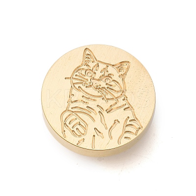 Golden Tone Wax Seal Brass Stamp Heads LS-AJEW-U008-03G-15-1