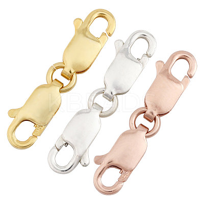 3Pcs 3 Color 925 Sterling Silver Lobster Claw Clasps STER-GL0001-01-1