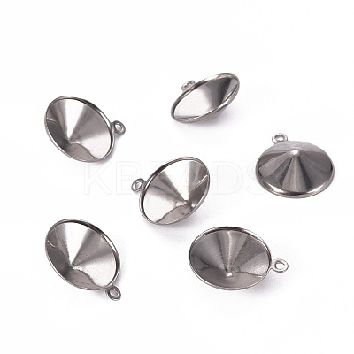 Tarnish Resistant 201 Stainless Steel Pendant Rhinestone Settings STAS-Q239-017A-1