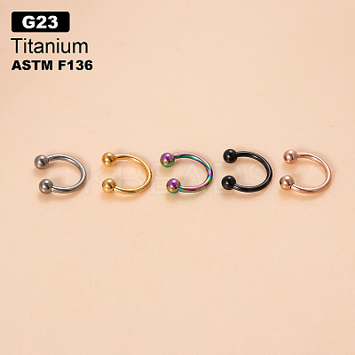 G23 Titanium Circular/Horseshoe Barbell Nose Rings WGFD71D-06-1