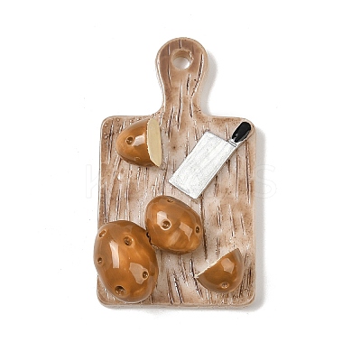 Opaque Resin Pendants RESI-K030-08B-1