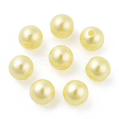 Spray Painted ABS Plastic Imitation Pearl Beads OACR-T015-05B-20-1