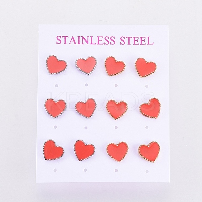 304 Stainless Steel Stud Earrings EJEW-I235-04-B-1