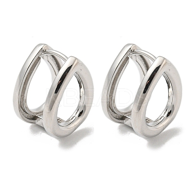Brass Hoop Earrings for Women EJEW-E295-30P-1