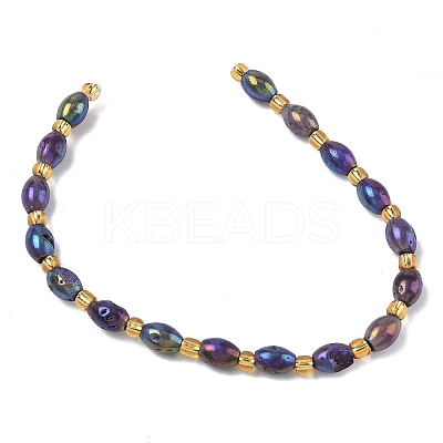 Electroplated Natural Druzy Geode Crystal Beads Strands G-G459-03B-10-1