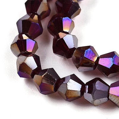 Transparent Electroplate Glass Beads Strands EGLA-A039-T4mm-B30-1