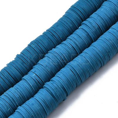 Flat Round Handmade Polymer Clay Beads CLAY-R067-12mm-44-1
