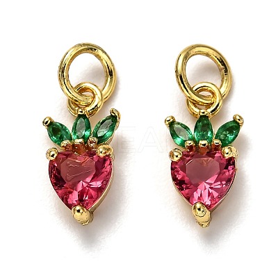 Brass Micro Pave Cubic Zirconia Charms ZIRC-H119-06G-1