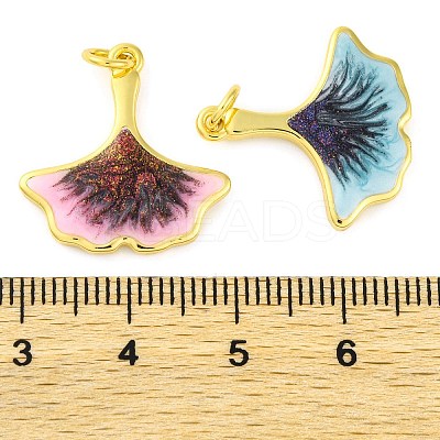 Brass Enamel Pendants KK-S401-13G-1