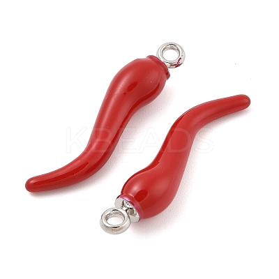Rack Plating Alloy Enamel Pendants PALLOY-R451-O7P-03-1
