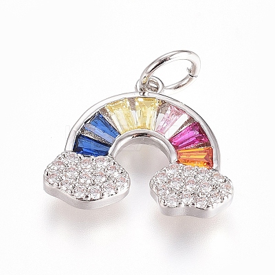 Brass Micro Pave Cubic Zirconia Pendants LS-ZIRC-G166-26P-1