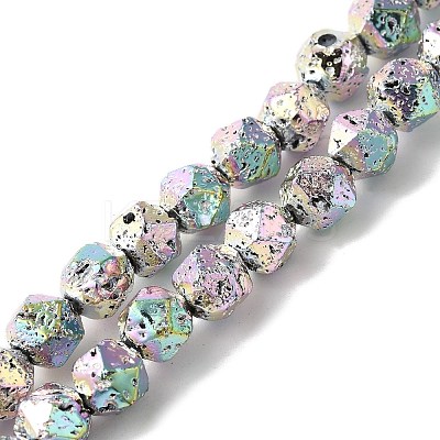 Blaking Painted Natural Lava Rock Beads Strands G-B086-A01-01A-1