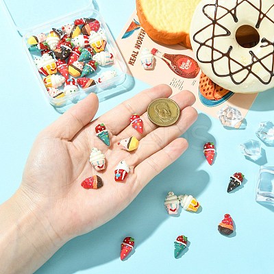 40Pcs 8 Colors Opaque Resin Cabochons RESI-CJ0004-88-1