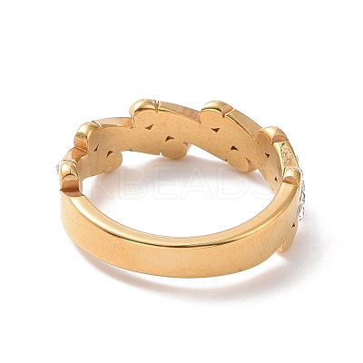 Crystal Rhinestone Oval Bar Finger Ring RJEW-D120-04G-1