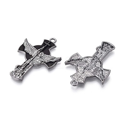 Alloy Black Enamel Pendants PALLOY-T094-09B-1
