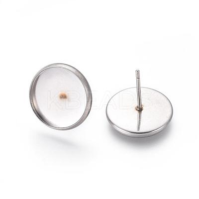 Tarnish Resistant 304 Stainless Steel Stud Earring Settings STAS-L182-18-1