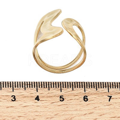 304 Stainless Steel Cuff Rings for Women RJEW-A077-01G-1