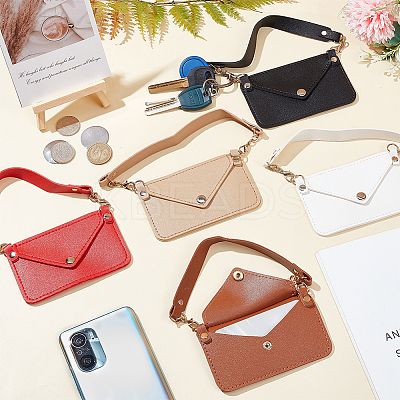 5Pcs 5 Colors Imitation Leather Women's Mini Envelope Clutch Bags AJEW-WR0001-85-1