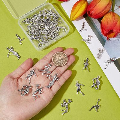60Pcs 10 Style Tibetan Style Alloy Pendants FIND-SC0003-69-1