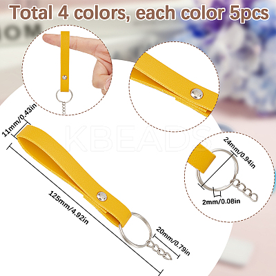 4 Colors PU Leather Keychain KEYC-SC0001-24-1