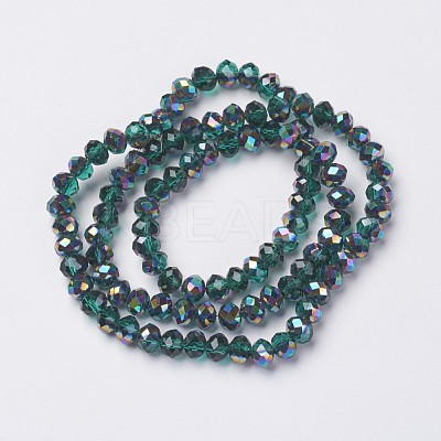 Electroplate Transparent Glass Beads Strands EGLA-A034-T6mm-Q15-1