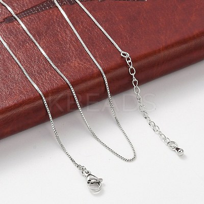 Brass Box Chain Necklaces for Women NJEW-D302-41P-1