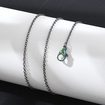 Ion Plating(IP) 304 Stainless Steel Cable Chain Necklace for Men Women STAS-G299-04M-1