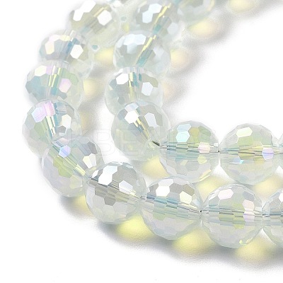 Electroplate Imitation Jade Glass Beads Strands GLAA-E036-12C-1