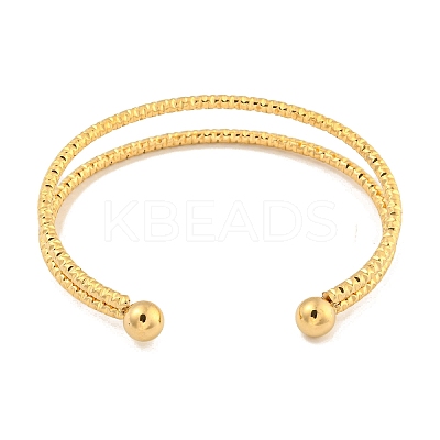 Ion Plating(IP) Textured 304 Stainless Steel Wrap Cuff Bangle for Women BJEW-P331-16G-1