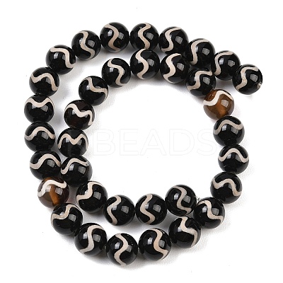 Tibetan Style dZi Beads Strands G-G328-A08-10mm-1