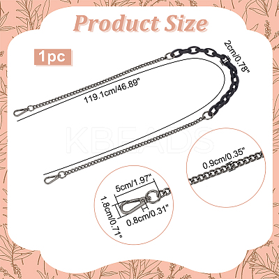 Acrylic & Iron Chain Bag Straps FIND-WH0111-378B-1