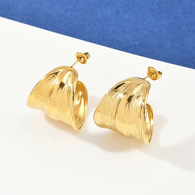 304 Stainless Steel C-Shaped Stud Earrings EJEW-I319-04G-1