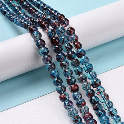 Baking Paint Glass Beads Strands X-DGLA-Q023-6mm-DB69-1