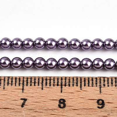 Baking Paint Pearlized Glass Pearl Bead Strands HY-N002-3mm-A14-1