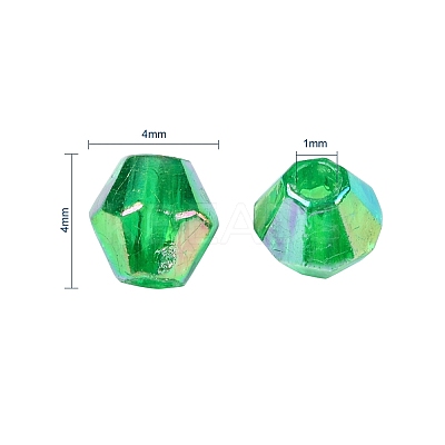 Bicone AB Color Plated Eco-Friendly Transparent Acrylic Beads TACR-CJ0001-12-1