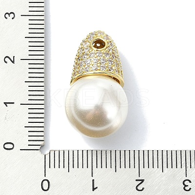 Rack Plating Brass Pave Clear Cubic Zirconia Beads KK-M282-38G-1