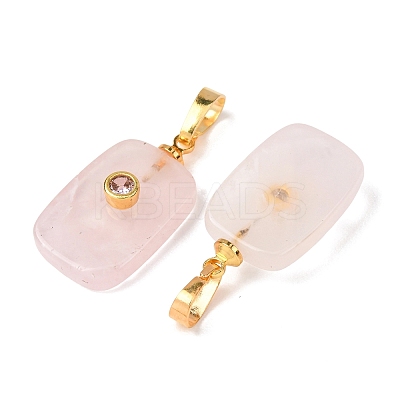 Natural Rose Quartz Pendants G-P628-01G-08-1