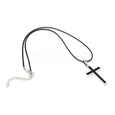 Alloy Enamel Pendant Necklaces NJEW-S381-095-1