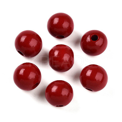 Painted Natural Wood Beads X-WOOD-A018-16mm-11-1